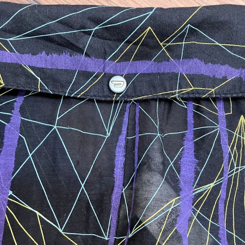 Diesel Sheer Black with Geometric Pattern Mini Shirt Dress Size XS - Picture 8 of 10